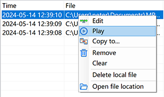 View the recording file